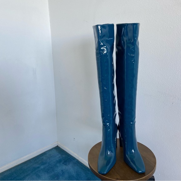 Tamara Mellon Legacy Over The Knee Teal Boots - Picture 8 of 11